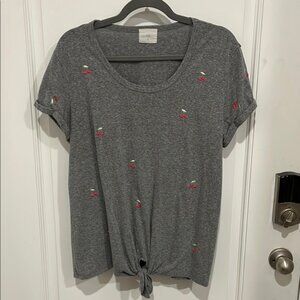 T.la Cherry Print Tee Shirt Large